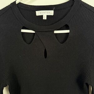 Black Cut-Out Long Sleeve Sweater